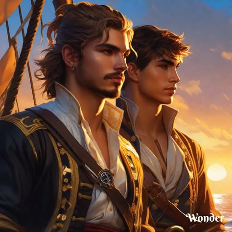 Male Pirate Character Design, White Hair Men, Profile Character, Witchy Spells, Pirate Queen, Boat Pics, Story Art, Captain Jack Sparrow, Fantasy Pictures