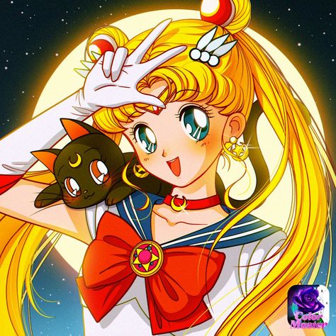 Sailor Moon And Luna, Serena Sailor Moon, Sailor Moon Cafe, Sailor Moon Pose, Sailor Moon Cat, Saylor Moon, Sailor Moon Fashion, Sailor Moon Anime, Sailor Moon Luna