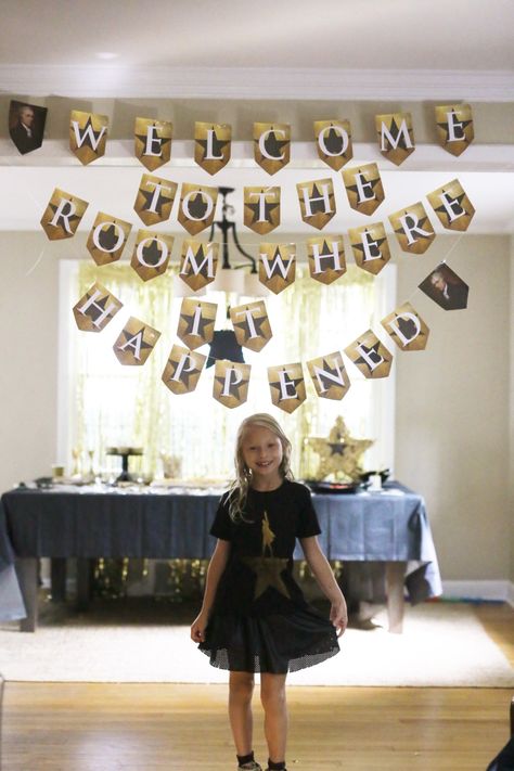 The Room Where it Happened: Harlan's 8th Birthday Party - Sincerely Lauren Hamilton Bday Party, Musical Themed Birthday Party, Musical Theatre Birthday Party, Hamilton Party Decorations, Broadway Birthday Party Ideas, Hamilton Themed Party, Hamilton Themed Birthday Party, Hamilton Birthday Party Ideas, Broadway Birthday Party