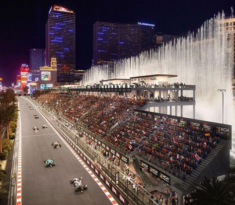 MGM Resorts Unveils Epic Bellagio Fountains Grandstands for Formula 1 Heineken Silver Las Vegas Grand Prix 2023 (w/ Video) Formula 1 Las Vegas, Las Vegas Grand Prix F1, Bellagio Fountains Las Vegas, F1 Vegas, Vegas Gif, Bellagio Fountains, Las Vegas Pictures, Mandalay Bay, Las Vegas Hotels