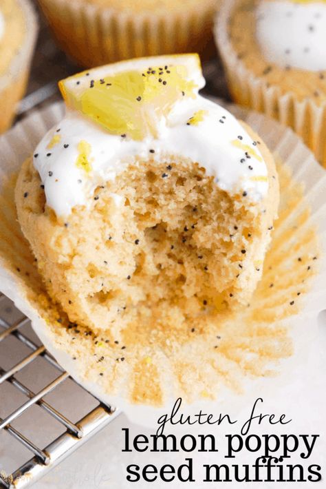 This is the best easy recipe for healthy lemon poppy seed muffins with lemon glaze. Made with gluten free oat flour, Greek yogurt, maple syrup makes these bakery style muffins moist and fluffy! #muffins #baking #greekyogurt #recipe #food #breakfast #healthy Lemon Poppy Seed Muffins Healthy, Fluffy Muffins, Oat Flour Recipes, Lemon Poppy Seed Muffins, Lemon Poppyseed Bread, Seed Muffins, Bakery Style Muffins, Poppy Seed Muffins, Lemon Poppyseed Muffins