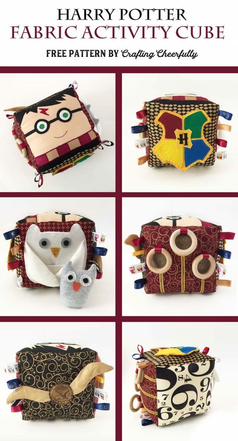 Harry Potter Baby Gift, Baby Harry Potter, Activity Cube Baby, Harry Potter Activities, Baby Cubes, Harry Potter Quilt, Nursery Diy, Harry Potter Fabric, Diy Harry Potter