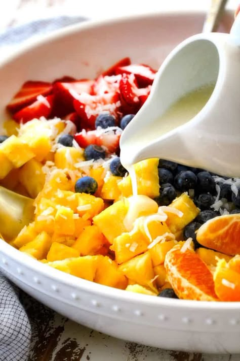 Caribbean Fruit Salad, Fruit Salad With Coconut Flakes, Coconut Fruit Salad, Coconut Cream Fruit Salad, Pina Colada Fruit Salad, Brazilian Pineapple Recipe, Pineapple Fruit Salad, Hawaiian Fruit Salad, Mexican Fruit Salad