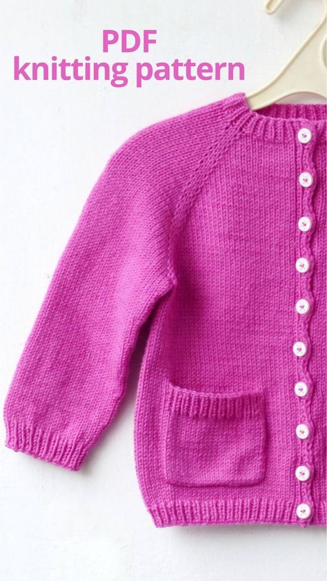 Knitting cardigan for kids. Knitting pattern for sizes 3-4 (5-6) 7-8 (9-10) 11-12 years Knitting Cardigan, Knitting Patterns Free Sweater, Knit Cardigan Pattern, Kids Cardigans, Sweater Knitting Pattern, Modern Knitting, Toddler Sweater, Knitting Patterns Free Cardigans, Cardigan With Pockets