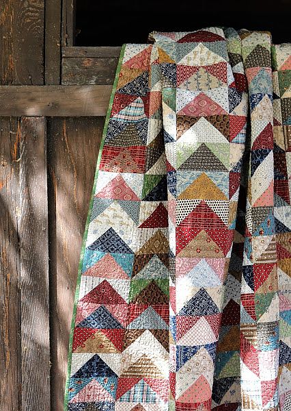 Scrappy Flying Geese Units Make a Wonderful Quilt - Quilting Digest Quilting Digest, Rustic Quilts, Traditional Folk Art, Flying Geese Quilt, Wild Goose, Triangle Quilts, Classic Quilts, Country Quilts, Scrap Quilt Patterns