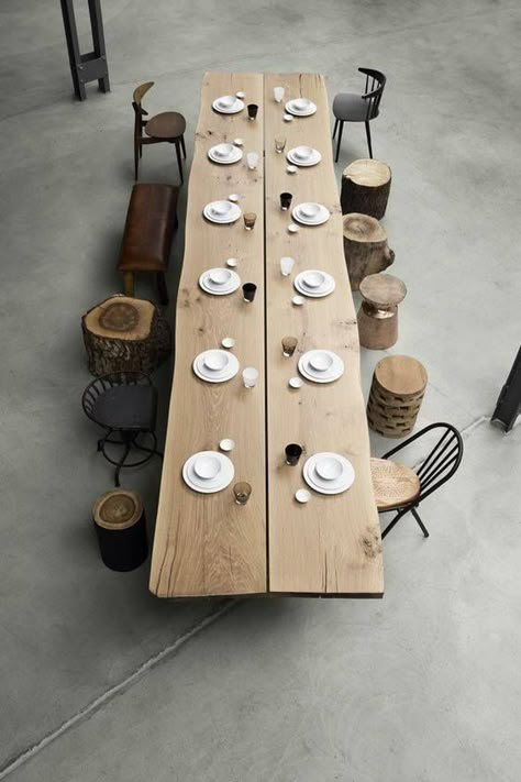 Diy Esstisch, Dinner Chair, Big Table, Interior Design Rustic, Folding Furniture, Mesa Exterior, Oak Table, Trendy Kitchen, Rustic Interiors