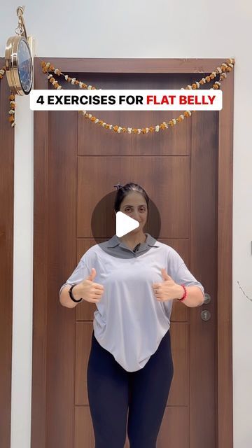 NISHA ARORA FITNESS on Instagram: "Full Flat Belly Workout  Easy Exercises At Home  Each Exercise- 4 sets 30 reps   #excercise #trendingreels #instalike #viralvideos #homework" Exercise For Flat Stomach Beginner, One Exercise For Flat Belly, Exercise For Flat Stomach At Home, Easy Stomach Exercises, Flat Belly Workout Fast, Belly Fat Workout For Beginners, Flat Belly Workout At Home, Exercise Stomach, Easy Exercises For Beginners