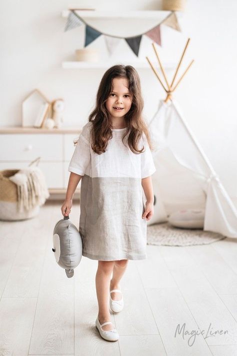 Mother Daughter Dresses Matching, Organic Kids Clothes, Mother Daughter Outfits, Summer Linen Dresses, Dress For Girls, Dresses Kids Girl, Stylish Kids, Linen Clothes