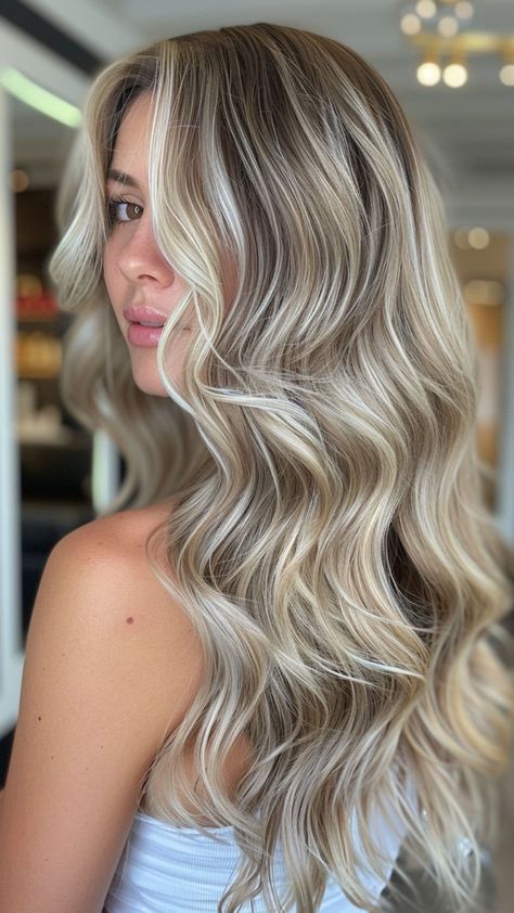 Ash Blonde Brown Eyes, Ash Blonde Hair On Brown Hair, Blonde Highlights On Ash Brown Hair, Blonde Balayage In Brown Hair, Warm Ash Blonde Hair, Ash Blonde Hair Color Ideas, Ash Blonde Hair Color, Ashy Blonde Hair, Blonde Hair Colors