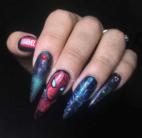 Avengers Nails, Sharpie Nails, Jersey Nails, Marvel Nails, Disneyland Nails, Pop Sugar, Palm Tree Nails, Tree Nails, Art Design Ideas