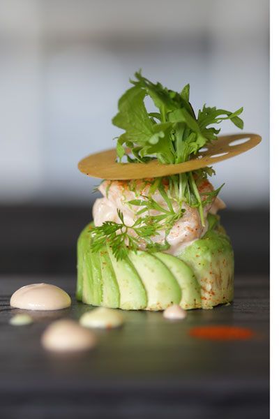 Retro Avocado Ritz recipe taken to new and delicious heights #plating #presentation: Plating Presentation, Art Of Plating, Plating Ideas, Molecular Gastronomy, Food Presentation, Food Plating, Beautiful Food, Creative Food, Gourmet Food