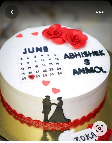 Cake Design For Roka Anniversary, Couple Cake Designs Birthday, Birthday Cakes For Couples, Roka Ceremony Cake Design, Cake For Roka Ceremony, Cake Designs For Couples, Anniversary Cake Designs Simple, Cute Anniversary Cake Couple, Roka Cake Designs