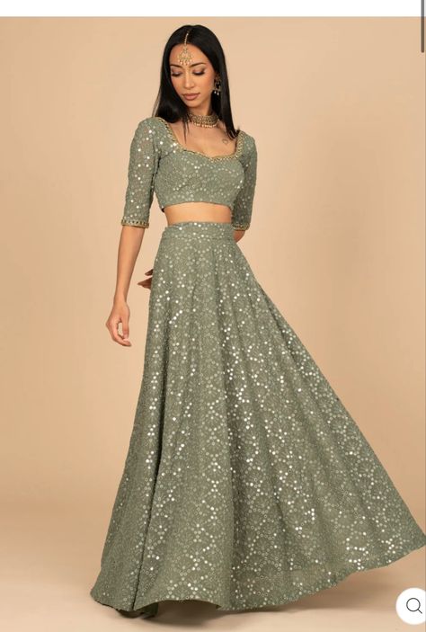 Simple Lehenga Classy, Indo Western Outfits For Women, Faux Mirror, Simple Lehenga, Trendy Outfits Indian, Lehenga Designs Simple, Lehnga Dress, Gowns Dresses Elegant, Simple Kurti Designs