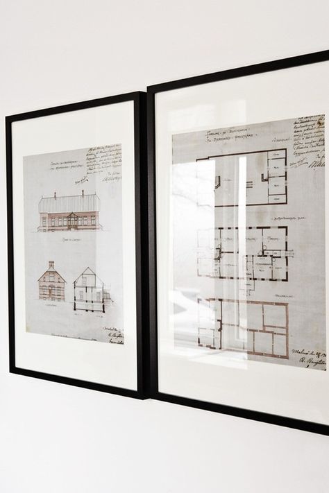 Old drawings of the house, framed, love this!!! Blueprint Art, Animals Dog, Cat Beds, Wall Drawing, Cat Condo, House Drawing, House Blueprints, Chihuahua Dogs, Cat Supplies