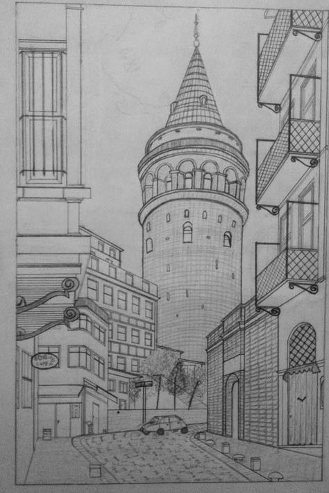 Istanbul Sketch Drawings, Cityscape Sketch Easy, Drawing Buildings Sketch Easy, Easy Architecture Drawing, Monuments Drawing, City Drawing Easy, Drawing Istanbul, Istanbul Drawing, Mirror Shards