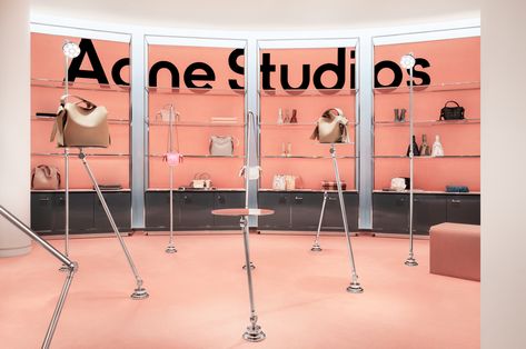 The #AcneStudios pop up store at Le Bon Marché, open until 5 February. ⁣ ⁣ An exclusive taupe colourway of the Musubi range has been developed for the pop up and is found alongside other signature Acne Studios accessories and handbags. ⁣ ⁣ Discover the pop up on the ground floor of Le Bon Marché, 24 rue de Sèvres, 75007 Paris. Bag Pop Up Store, Acne Studios Branding, Acne Studio Store, Acne Studios Store, Acne Store, Acne Studio, Store Windows, Sandy Liang, Retail Interior