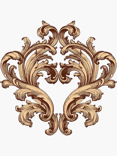 Key Tattoos, Baroque Ornament, Gothic Rose, Ornament Drawing, Store Window Displays, Baroque Design, Baroque Art, Motif Design, Acanthus Leaf