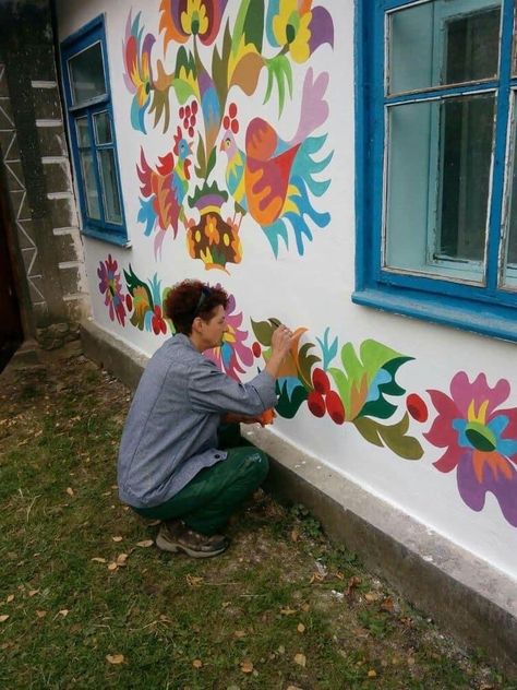 Doorway Mural, Folk Art Mural, Mexican Murals, Moment Drawing, Exterior Murals, Arizona Decor, Mexican Colors, Wall Murals Diy, Garden Mural