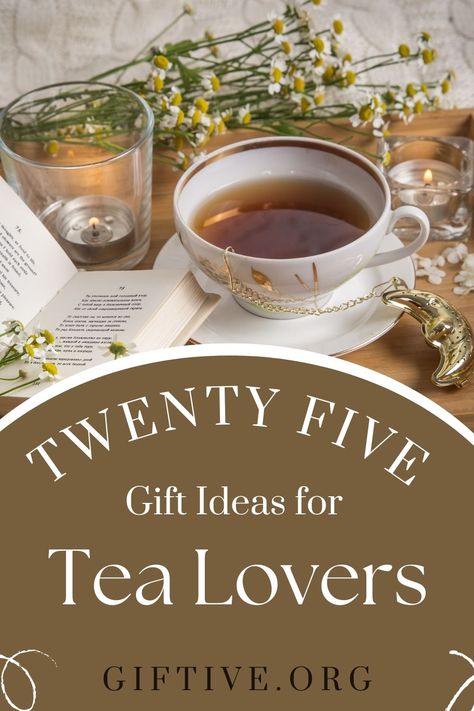 Shopping for someone who loves tea? Check out our list of 25 gift ideas for tea lovers...we hope you find something that they will love! Gifts For The Tea Lover, Tea Set Gift Box Ideas, Tea Basket Ideas, Tea Gift Basket Ideas Diy, Gift Ideas For Tea Lovers, Wine Lover Gift Ideas, Tea Basket Gift Ideas, Tea Lover Gifts Ideas, Tea Gifts Diy