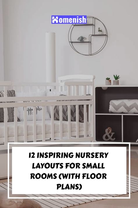 If you have a small nursery room and don’t know how to arrange furniture and accessories for the best function and looks, this article will shed some ideas with floor plans for inspiration. Nursery And Guest Room Combo Layout, Nursery Furniture Layout Floor Plans, Nursery Arrangement Layout, Small Nursery Guest Room Combo, Guest Room Nursery Combo Ideas, Nursery Setup Layout, Nursery Layout Small Room, Nursery Layout Ideas Floor Plans, Small Nursery Layout Floor Plans