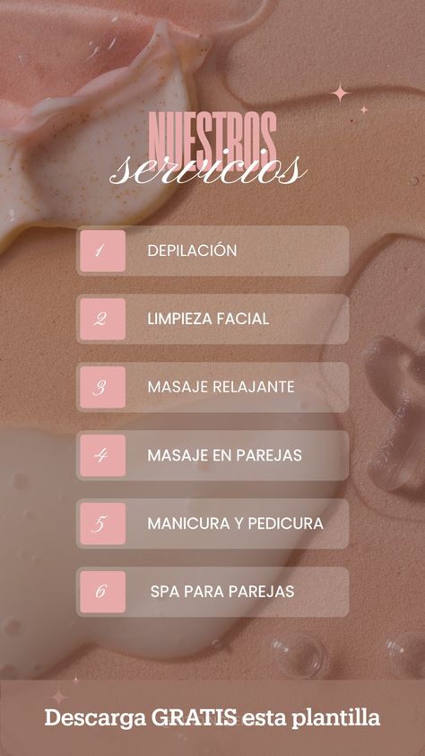 ¡Promociona tu centro de estética y spa con esta plantilla de Canva! Ideal para historias de Instagram, este diseño minimalista en tonos rosa es perfecto para destacar tus servicios. Editable y personalizable, se adapta a tus necesidades sin marcas de agua. Gratis y fácil de usar, descárgala y mejora la visibilidad de tu negocio. Haz clic en la imagen para empezar a crear historias impactantes. #PlantillaGratis #InstagramStories #Spa #CentroDeEstética #MarketingDigital #ServiciosSpa Spa Posts For Instagram, Spa Instagram, Spa Marketing, Work Nails, Facial Spa, Manicure Y Pedicure, Instagram Bio, Nail Spa, Cosmetology