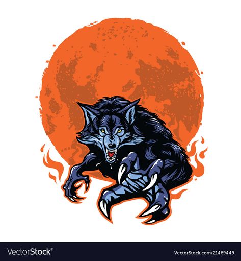 Angry Werewolf, Moon Cartoon, Wolf Silhouette, Moon Vector, Moon Logo, Cloud Vector, Werewolf Art, Halloween Cartoons, Cool Wallpapers Art