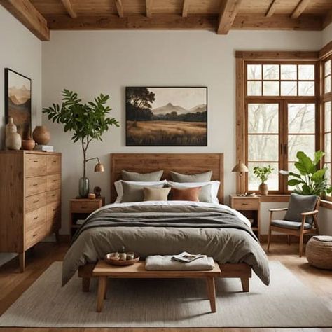 Adult Male Bedroom Ideas, Earthy Bedroom Ideas, Male Bedroom Ideas, Bedroom Redesign, Cozy Interior Design, Earthy Bedroom, Rustic Bedroom Decor, Bedroom Decor Inspiration, Wood Bedroom