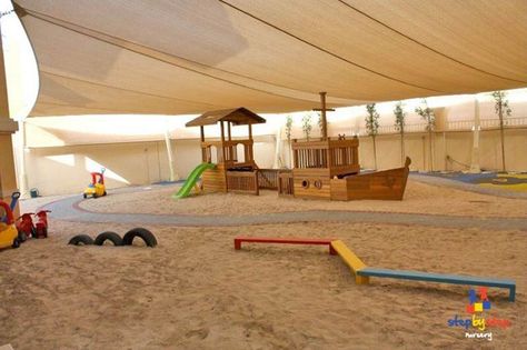 Love this!! Sandpit Ideas, Daycare Playground, Reggio Emilia Classroom, Preschool Playground, Outdoor Play Space, Reggio Emilia Approach, Outdoor Learning Spaces, Reggio Emilia Inspired, Daycare Design