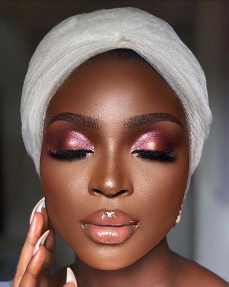 Nigerian Wedding Makeup, Dark Skin Eyeshadow, Bride 2023, Purple Makeup Looks, Wedding Makeup Ideas, Makeup Gallery, Makeup Brows, Beauty Zone, Purple Makeup