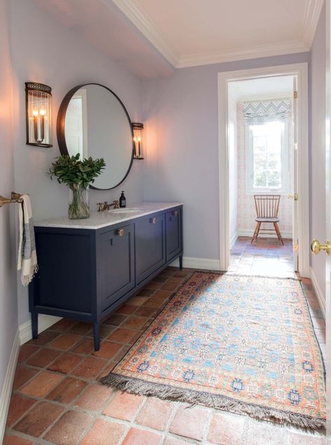 Terra cotta floors in secondary bathrooms/mudroom Bathroom With Terracotta Floor Tiles, Terracotta Floor Bathroom, Terracotta Bathroom Floor, Terracotta Tiles Bathroom, Terra Cotta Floors, Terracotta Tile Floors, Terracotta Bathroom, Terracotta Floor Tiles, Urban Electric