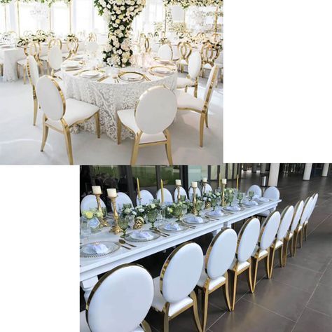 Gold Banquet Chairs Wedding Furniture Banquet Chairs Design, Hall For Wedding, Modern Wooden Furniture, Chairs Wedding, Banquet Chairs, Gold Dining Chairs, Gold Chiavari Chairs, Party Furniture, Banquet Seating