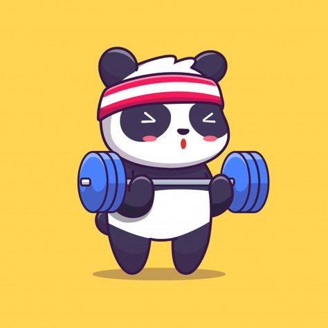 Cute panda gym illustration. animal spor... | Premium Vector #Freepik #vector Cute Gym Illustration, Gym Illustration Art, Gym Cartoon, Gym Illustration, Drawing Panda, Cute Panda Drawing, Panda Logo, Cute Panda Cartoon, Panda Illustration