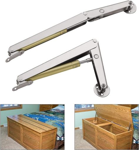 YUMORE Gas struts 200N/30LB Heavy Duty Support Hinges Automatic Slow Lowering Safety Pneumatic for Cabinets Wooden Box Toy Chest - Amazon.com Stainless Steel Hinges, Wooden Storage Boxes, Ceiling Fan In Kitchen, California Homes, Wooden Storage, Toy Boxes, Wooden Box, Anchors, Sliding Doors