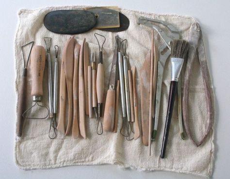 Gorgeous vintage pottery tools. Pottery Asthetic, Ceramic Moodboard, Ceramic Tools, Modern Pottery, Pottery Tools, Ceramic Light, Diy Pottery, Clay Tools, Sculpting Clay