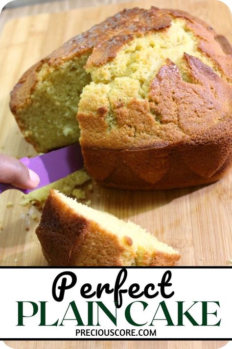 Here is the perfect Plain Cake for serving as breakfast, brunch, a snack or dessert. So many people have made this plain cake recipe with great success. It is fool-proof! Easy Plain Cake Recipe, Plain Cake Recipe, Cafe Lunch, Bakery Goods, Fluffy Dinner Rolls, Plain Cake, Vanilla Sponge Cake, Basic Cake, Biscuits Easy