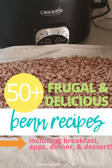 Frugal and Delicious Bean Recipes | My Joy in Chaos Bean And Bacon Soup, Beans Beans, Inexpensive Dinners, Homemade Beans, Easy To Cook Meals, Budget Cooking, Food Budget, Homemaking Tips, Inexpensive Meals