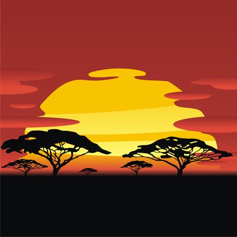 Lion King Images, Africa Sunset, Drawing Sunset, African Tree, Safari Photography, Shadow Painting, Lion King Pictures, African Sunset, Lion King Art