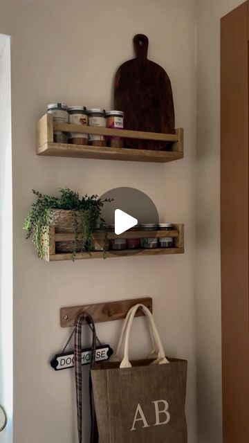 Abbey Brown - DIY | Reno | Upcycles | Styling on Instagram: "My little trick to make the £3 @ikeauk BEKVÄM shelves look more expensive! 

I have these spice racks all around my home! They don’t have to be used as a spice rack! I even have one in my bathroom have you noticed? People are always shocked when I say oh they are just the cheap shelves from Ikea! These shelves are fully wood so it’s crazy what a little bit of sanding and wax can do! They are also perfect for small spaces so adding these to a small dead space in my small kitchen has given me a little more storage and they look pretty too! 

Hope you are all ok! Have a fab Wednesday! 

Lots of love!

Ab xxx 

#ikeahacks #ikeahack #ikeashelfhack #ikeaideas #smallkitchendesign #smallkitchendesign #smallkitchensolutions #smallkitchen Ikea Bekvam Spice Rack, Ikea Spice Rack Hack, Spice Rack Hack, Ikea Shelf Hack, Small Kitchen Solutions, Cheap Shelves, Ikea Bekvam, Ikea Spice Rack, Wooden Spice Rack