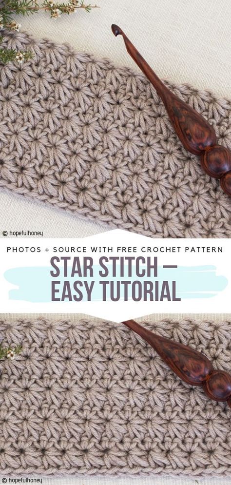 Star Stitch – Easy Tutorial Free Crochet Pattern #crochetstitch Corak Krusye, Crochet Star Stitch, Crochet Stitches Free, Easy Crochet Stitches, Crochet Stars, Crochet Blog, Stitch Crochet, Crochet Stitches Tutorial, Crochet Instructions