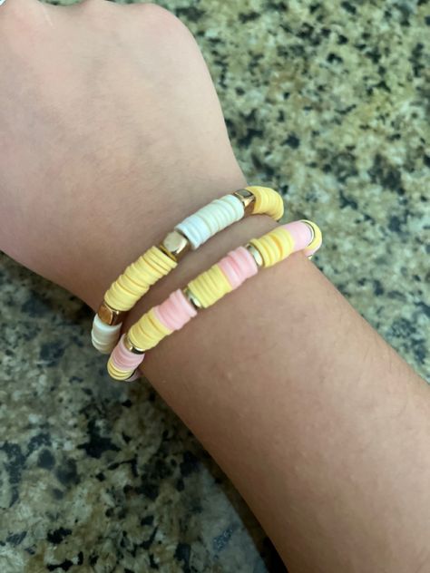 Diy Bracelet Designs, Diy Bracelet, Pink And Yellow, Bracelet Stack, Bracelet Designs, Diy Bracelets, Bracelet, Yellow, Pink