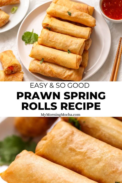 Thai Spring Rolls Recipe, Fried Spring Roll Filling Ideas, Lobster Spring Rolls, Prawn Spring Rolls, Air Fried Spring Rolls, Shrimp Spring Roll Recipe, Spring Rolls Shrimp, Shrimp Spring Rolls Fried, Prawn Summer Rolls