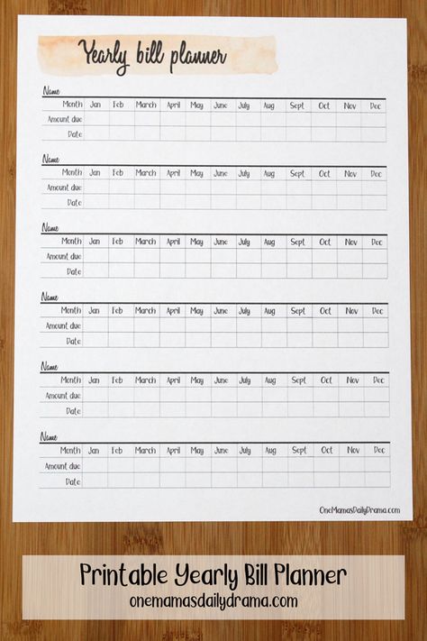 Bills Tracker, Financial Checklist, Organizing Printables, Bill Tracker Printable, Daily Planner Printables Free, Free Printables Organization, Bill Planner, Budget Planner Printable, Home Management Binder