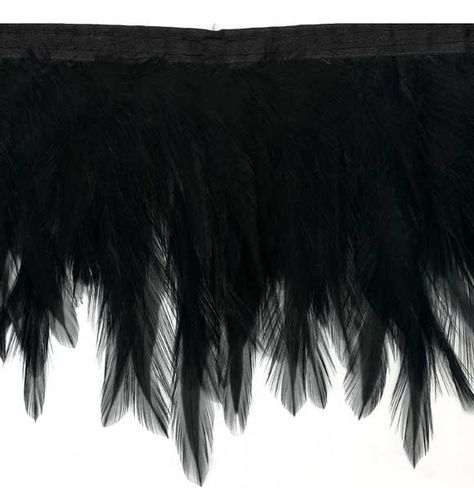 Black Feather Wings Trim Raven Feather, Feather Lamp, Feather Fringe, Feather Decor, Feather Wings, Mood Fabrics, Goose Feathers, Black Fringe, Ostrich Feathers