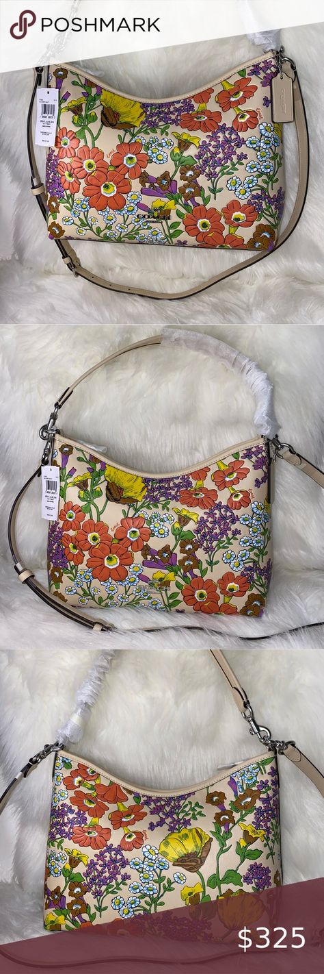 Coach Laurel Shoulder Bag With Floral Print New New Shop, Coach Handbags, Leather Handle, Smooth Leather, Floral Print, Floral Prints, Shoulder Bag, Handbags, Plus Fashion