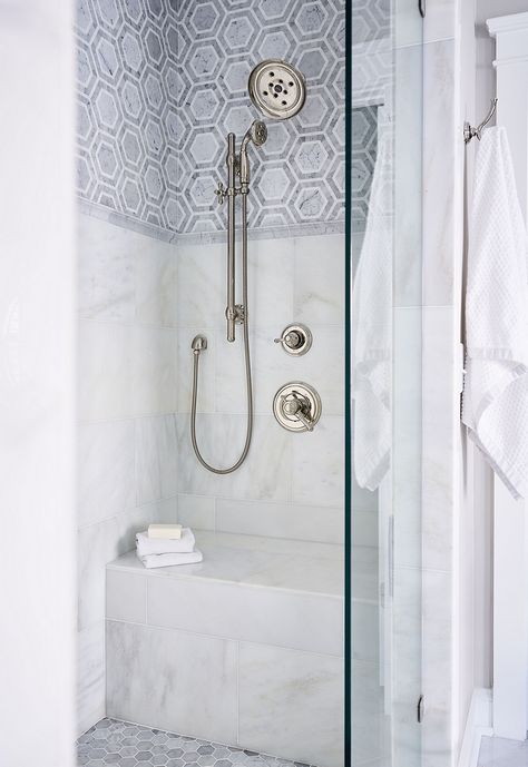 Twins Bathroom, Marble Tile Shower, Floor Lanterns, Addition Ideas, Marble Showers, Fireplace Built Ins, Room Master, Master Shower, Steam Showers Bathroom