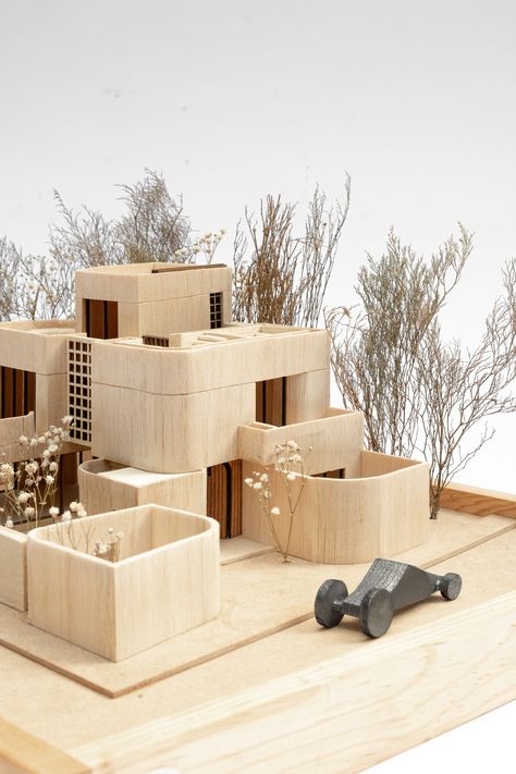 Architectural model for Casa Tulum 13, by José Manuel Martín Amate @jmmartinamate , 2023. Model: @prot_studio Scale: 1/50 Material: balsa wood, pine wood Villa for rent with 4 bedrooms and two pools in Tulum. Starting summer 2023. Balsa Wood Models Architecture, Physical Model Architecture, Architecture Replica, Wood Villa, Balsa Wood Models, Architecture Models, Wood Arch, Conceptual Architecture, Architectural Model