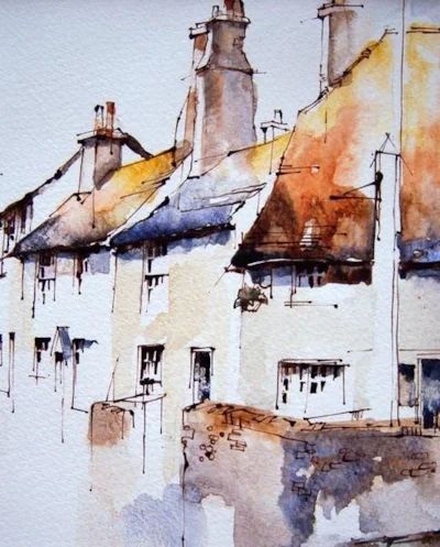 Bosham, West Sussex Painting Of Buildings, Loose Watercolor Paintings, Watercolor House Painting, Pen And Wash, Watercolor Architecture, Ink In Water, 수채화 그림, Watercolor Landscape Paintings, Pen And Watercolor