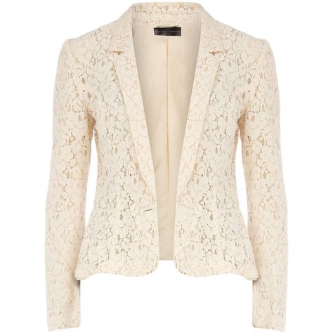 Cream lace blazer Look Hippie Chic, Projek Menjahit, Lace Blazer, Elegante Casual, Lace Jacket, Pink Blazer, Weekend Style, Cream Lace, Pink Beige