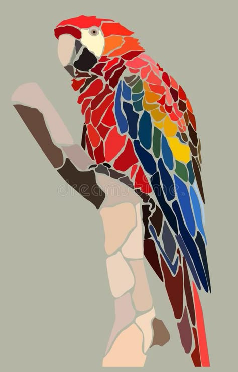 Colorful Bird Drawing, Scarlet Macaw Drawing, Macaw Illustration, Macaw Drawing, Abstract Bird Art, Macaw Art, Macaw Bird, Colorful Animal Paintings, Parrot Painting