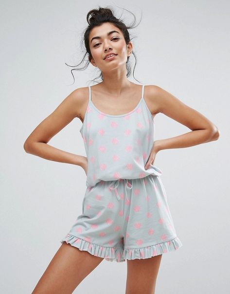 14 Cute Pajamas for People Who Are Always Hot at Night | SELF Women Nightwear Dresses, Night Wear Dress, Shell Print, Pajama Fashion, Loungewear Outfits, Pajama Romper, Best Pajamas, Night Dress For Women, Night Suit